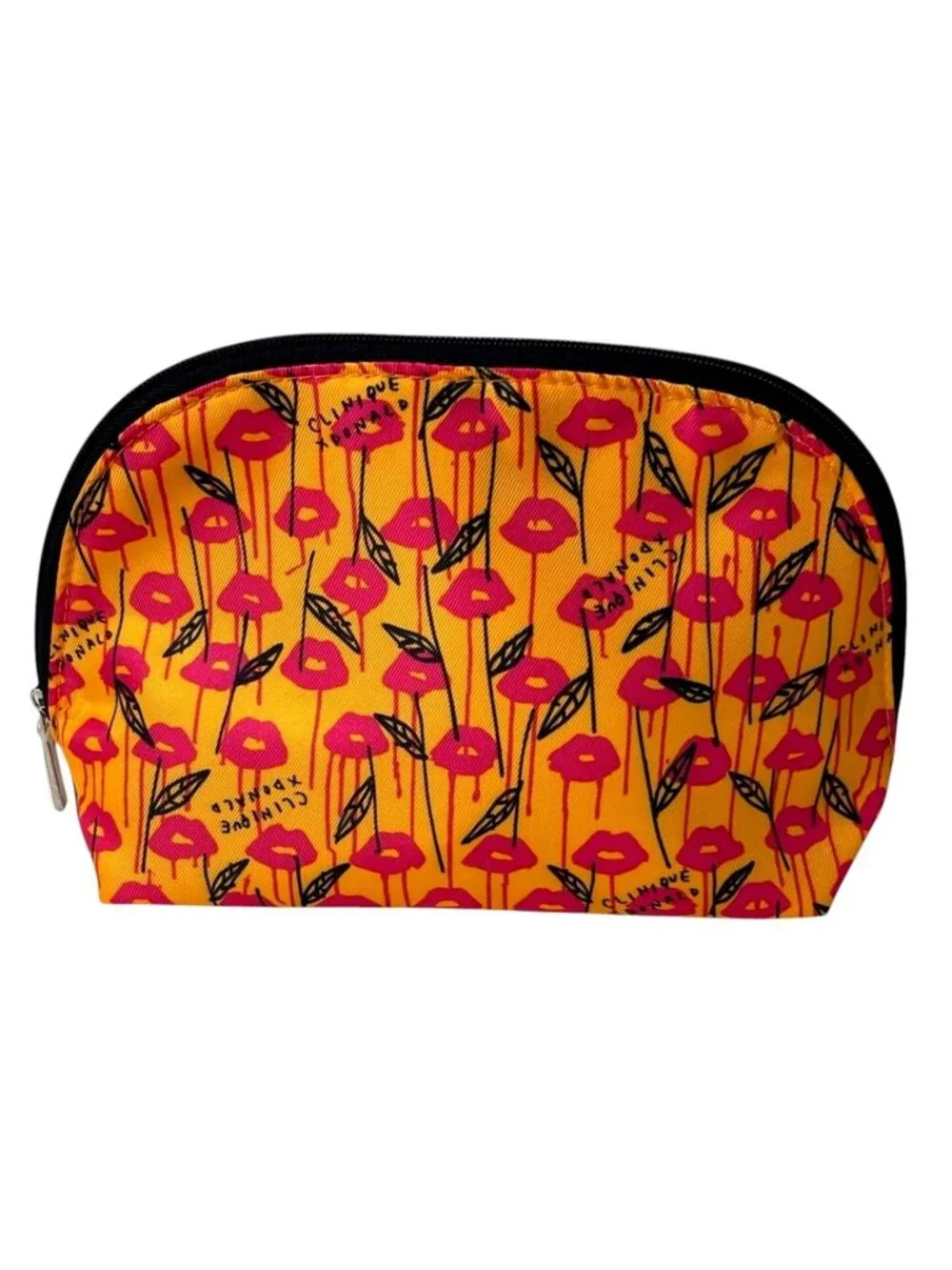 Clinique x Donald Limited Edition Magenta/Orange Kiss Mark Cosmetic Bag